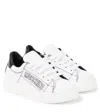 Moschino Logo Leather Sneakers In White