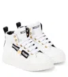 Moschino Logo Leather Sneakers In White