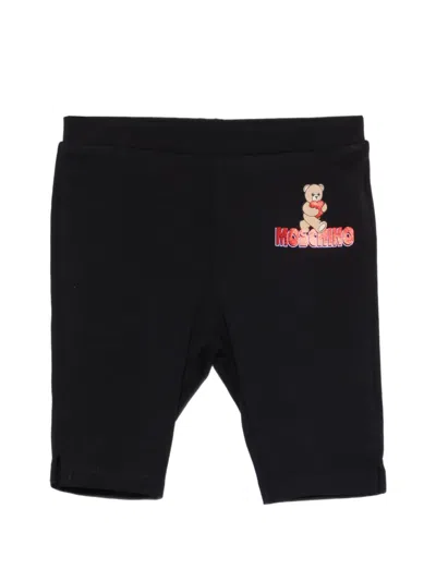 Moschino Babies' Logo Leggings In Black