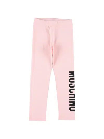 Moschino Kids' Logo Leggings In Pink