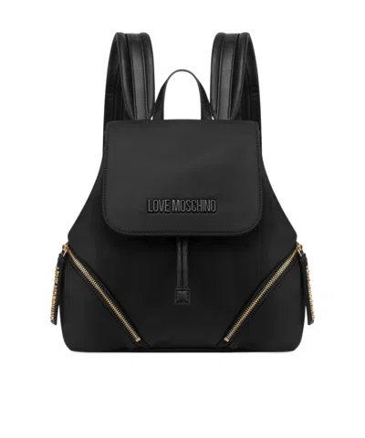 Moschino Logo-lettering Backpack In Black