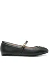 Moschino Women Ballet Flats With Lettering Logo In Black