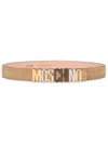 Moschino Logo-lettering Belt In Brown