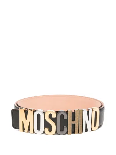 Moschino Logo-lettering Belt In Multi