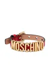 Moschino Logo-lettering Bracelet In Red