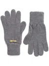 Moschino Logo-lettering Gloves In Grey