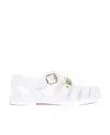 Moschino White Jelly Lettering Logo Sandals In White