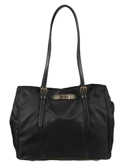 Moschino Logo Lettering Large Tote Bag  In Black