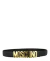 MOSCHINO LOGO LETTERING LEATHER BELT