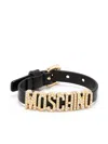 MOSCHINO LOGO-LETTERING LEATHER BRACELET