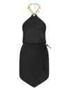 Moschino Lettering Charm Mini Dress In Black