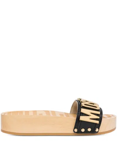 Moschino Logo-lettering Mules In Multi