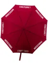 Moschino Logo Lettering-print Foldable Umbrellla In Red