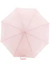Moschino Logo Lettering-print Foldable Umbrellla In Pink