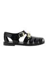 Moschino Jelly Sandal With Lettering Logo In Black