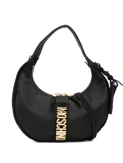 Moschino Logo-lettering Shoulder Bag In Black