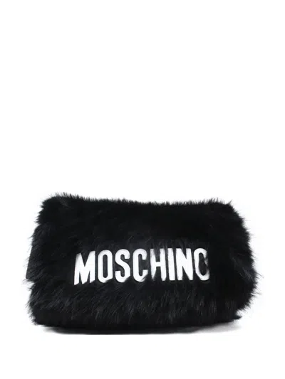Moschino Logo-lettering Shoulder Bag In Black