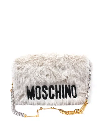 Moschino Logo-lettering Shoulder Bag In White