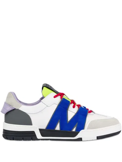Moschino Calfskin And Suede Sneakers In Multi