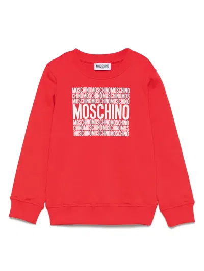 Moschino Kids' Logo-lettering Sweatshirt In Red