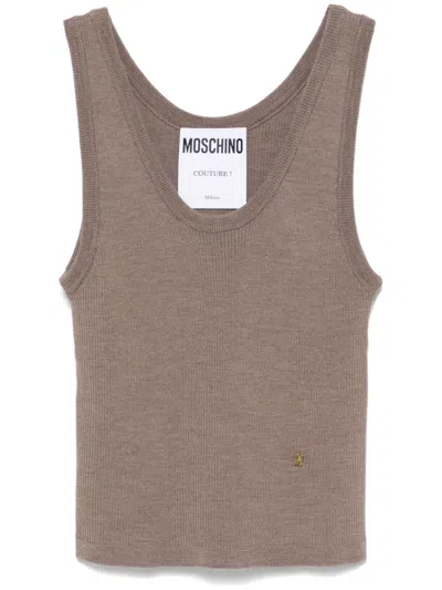 Moschino Logo-lettering Tank Top In 中性色