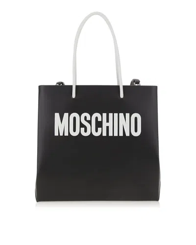 Moschino Logo Lettering Tote Bag In Black