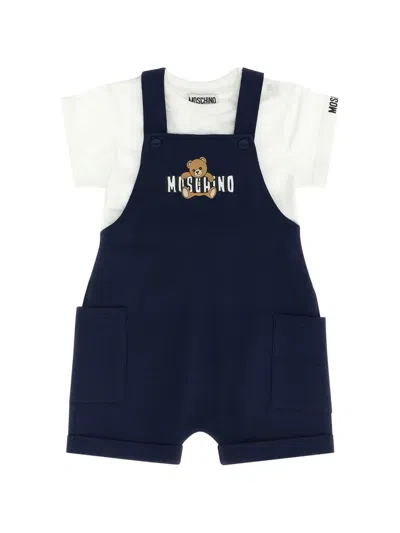 Moschino Babies' Logo Lettering Tracksuit In Blue
