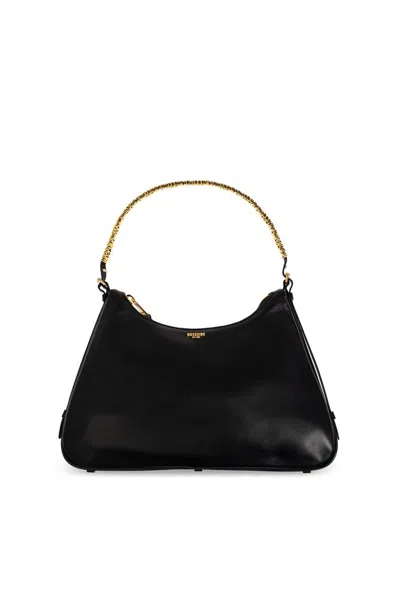Moschino Logo Lettering Zipped Tote Bag In Black