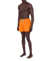 Moschino Logo Little Rubber Swim Shorts In Orange