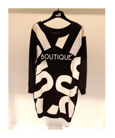 Moschino Logo Logo Dress In Black