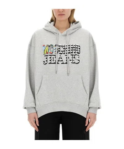 Moschino Jeans Sweatshirt With Logo In Gray