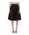 Moschino Black Jewel Button Nylon Blend Skirt In Black