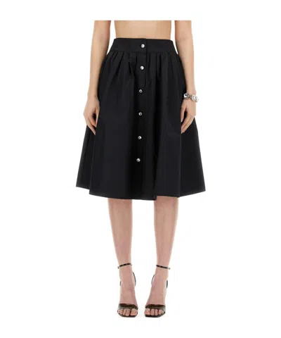 MOSCHINO LOGO LOGO PLEATED SKIRT