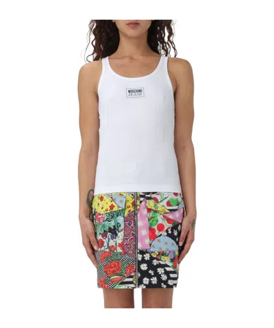 Moschino Logo Logo Round Collar Vest In Multicolor