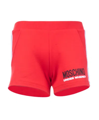 Moschino Logo Logo Shorts In Red