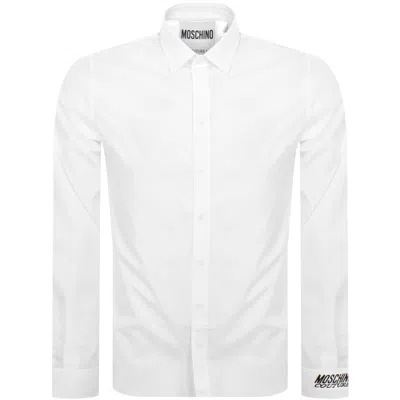 Moschino Logo Long Sleeve Shirt White