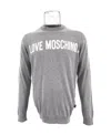 Moschino Logo Long-sleeved Sweater In Gray