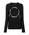 Moschino Logo Long-sleeved T-shirt In Black