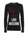 Moschino Logo Long-sleeved T-shirt In Black