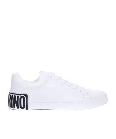 Moschino Logo Low Upper Board Shoes In White