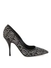 Moschino Logo Lurex Pump In Negro