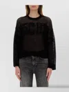 Moschino Logo Mesh Oversize Crew Neck Shirt