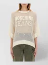 Moschino Logo Mesh Oversize Knitwear In White