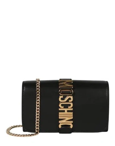 Moschino Logo Mini Bag Woman Shoulder Bag Black Size - Leather