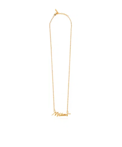 Moschino Logo Necklace In Gold