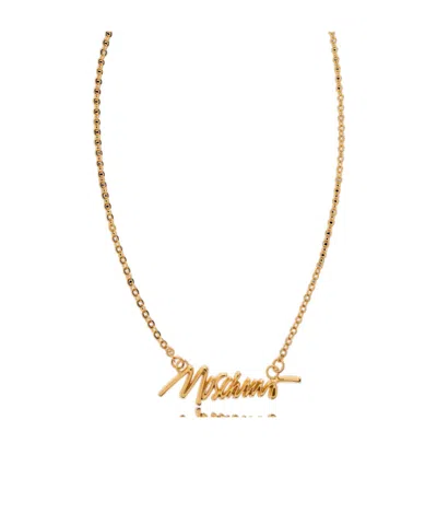 Moschino Logo Necklace In Gold