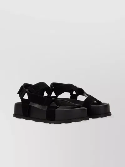 Moschino Logo Open Toe Platform Sandals