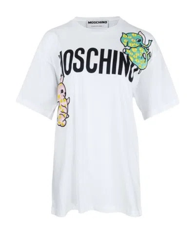 Moschino Logo Organic Cotton T-shirt In White
