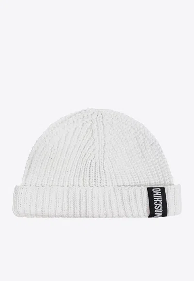 Moschino Logo-patch Beanie In White