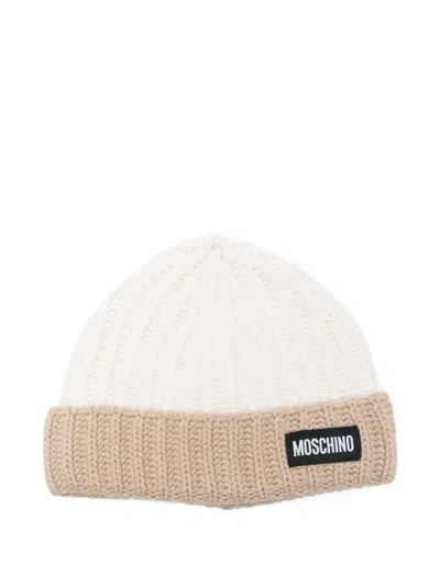 Moschino Logo-patch Beanie In White